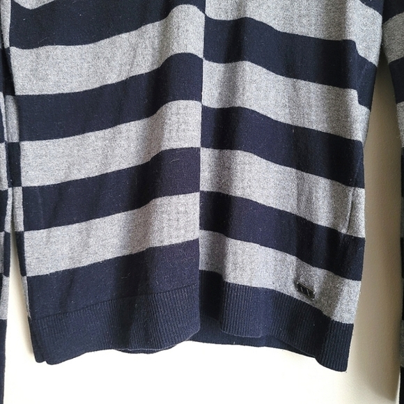 Armani Exchange Men's Stripe Long Sleeves Top Size Medium in Black Gray - Picture 3 of 8